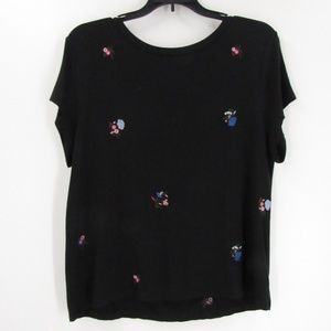 American Eagle Soft & Sexy Embroidered Floral Tee